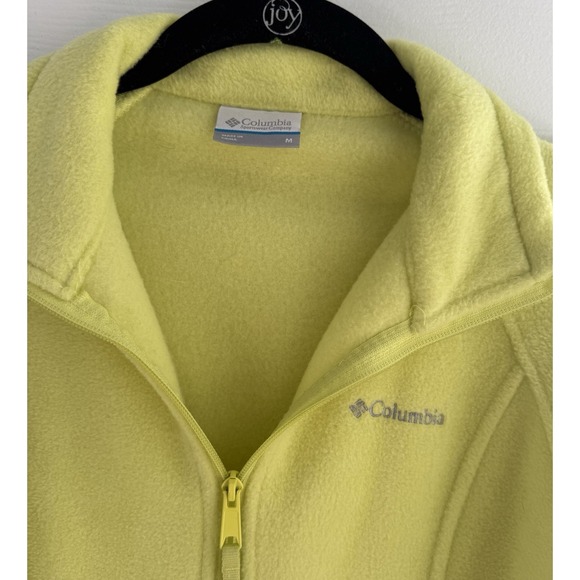 COLUMBIA Women's Yellow Fleece Zip Up Jacket Size Medium - Picture 4 of 6